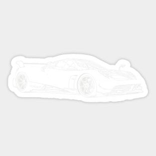 Pagani Huayra Supercar Racing Wireframe White Sticker